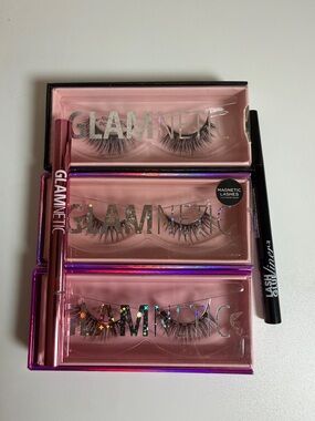 BUNDLE‼️3x Glamnetic Lashes- Babygirl, Venus & Verified- Magnetic Liner included